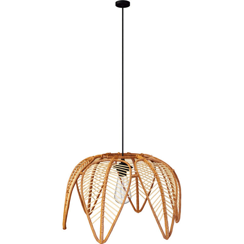 foto del prodotto privatefloor lampada da soffitto in rattan stile boho bali cardenia naturale
