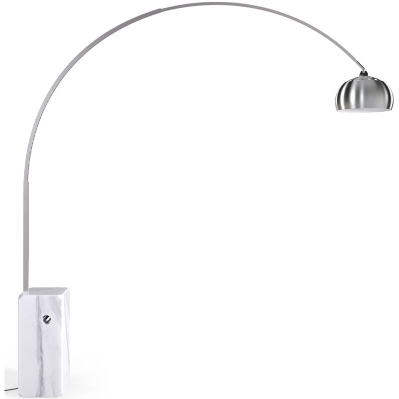 foto del prodotto privatefloor - lampada da terra con base in marmo - lampada da salotto - bow bianco