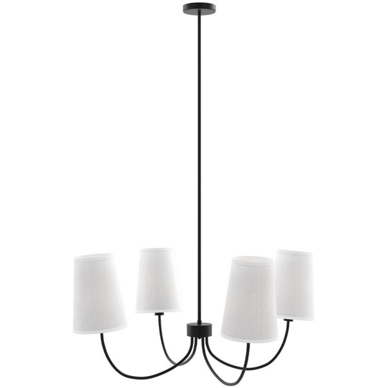 foto del prodotto privatefloor lampadario nero da soffitto con 4 paralumi dixiu nero
