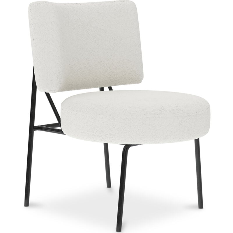 foto del prodotto privatefloor poltrona rivestita in tessuto boucl jerna bianco