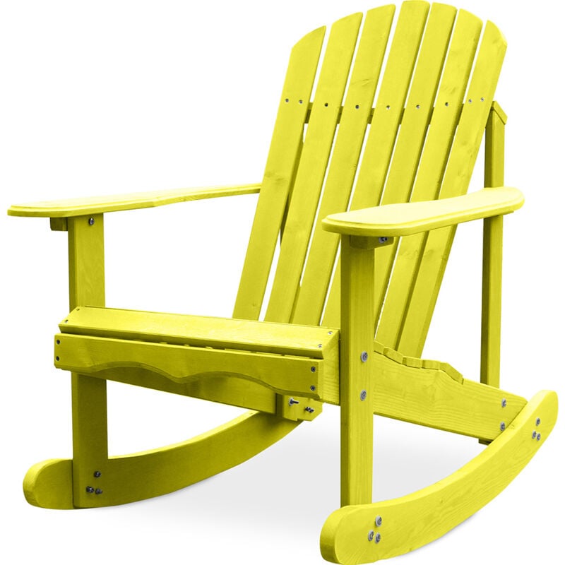 foto del prodotto privatefloor sedia da esterno con braccioli sedia da giardino adirondack sedia a dondolo in legno adirondack pastel yellow