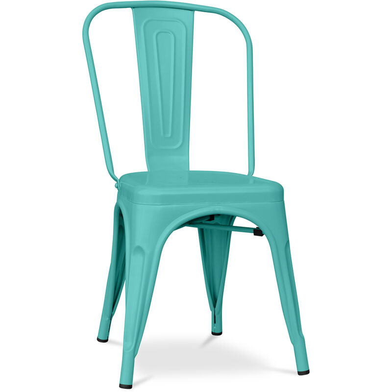 foto del prodotto privatefloor sedia da pranzo design industriale acciaio opaco nuova edizione stylix pastel green