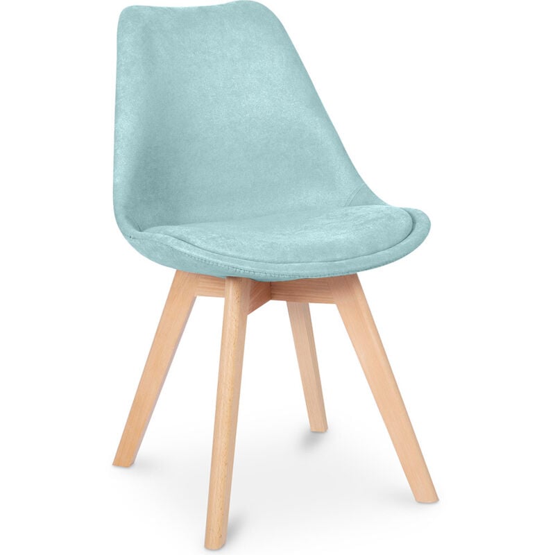 foto del prodotto privatefloor - sedia da pranzo imbottita in tessuto - stile scandinavo - denisse pastel blue