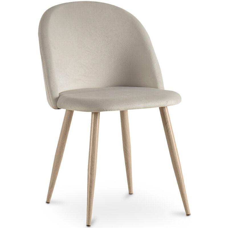 foto del prodotto privatefloor sedia da pranzo imbottita in velluto stile scandinavo evelyne grigio chiaro