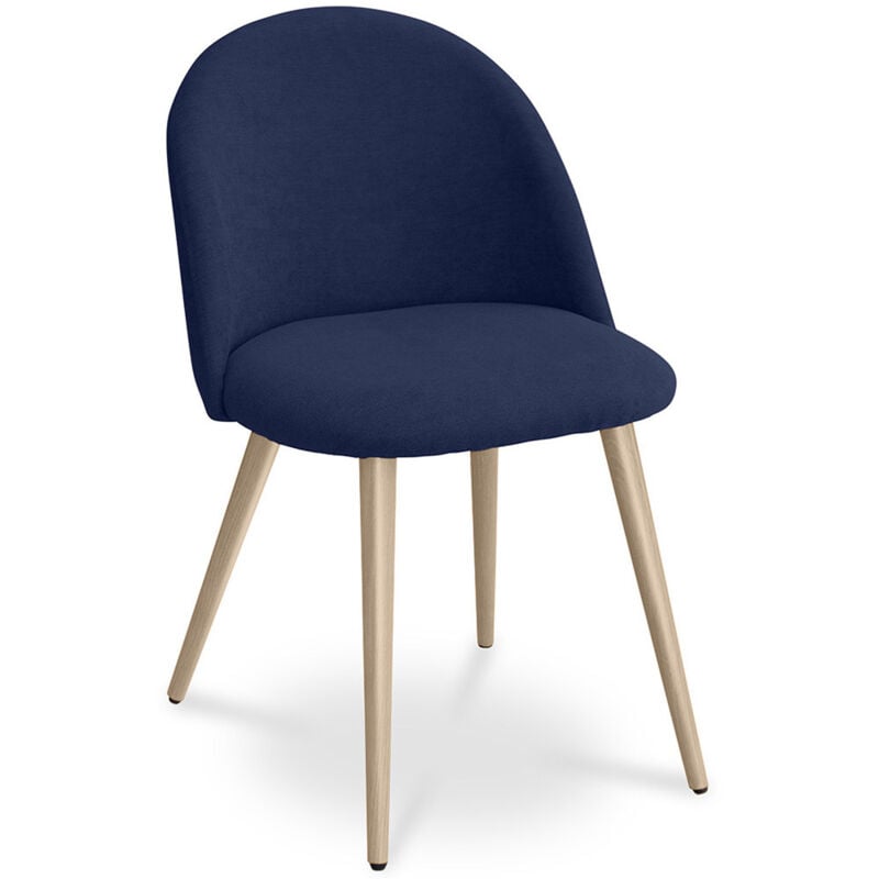 foto del prodotto privatefloor sedia da pranzo rivestita in tessuto stile scandinavo evelyne blu scuro