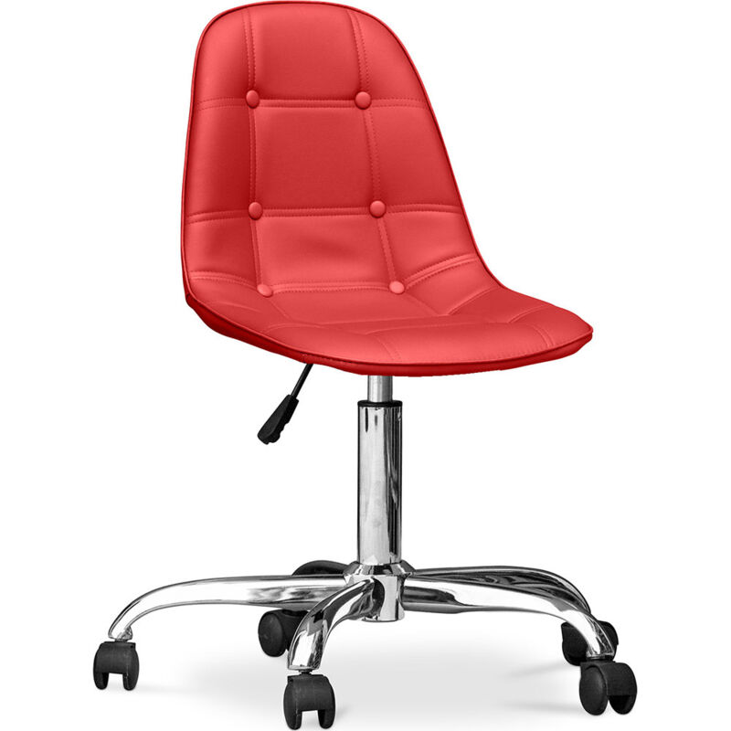 foto del prodotto privatefloor sedia da scrivania con ruote imbottita fery rosso