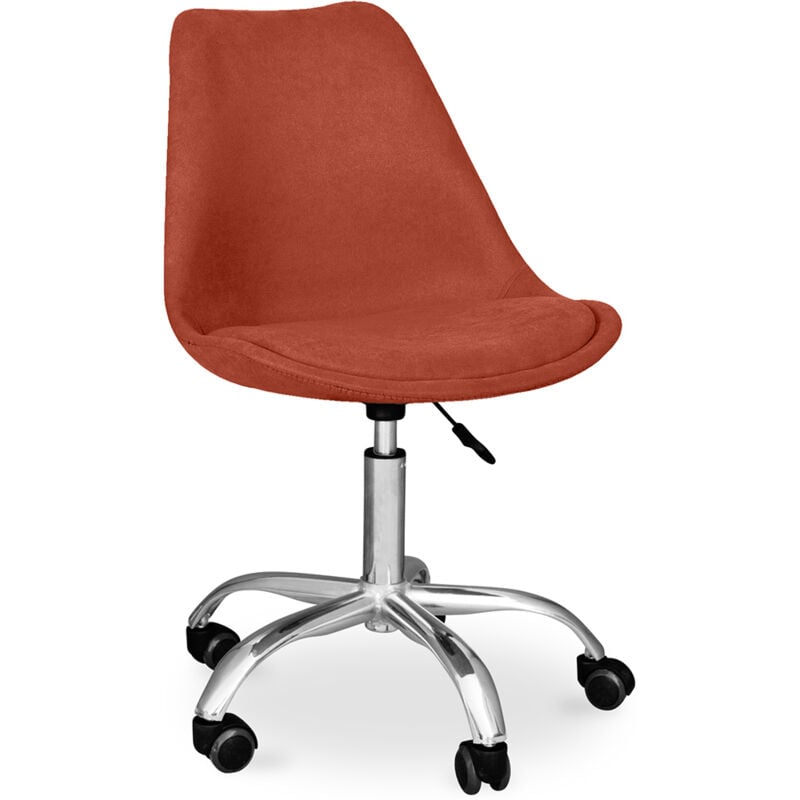 foto del prodotto privatefloor sedia da scrivania con ruote imbottita tulip arancione