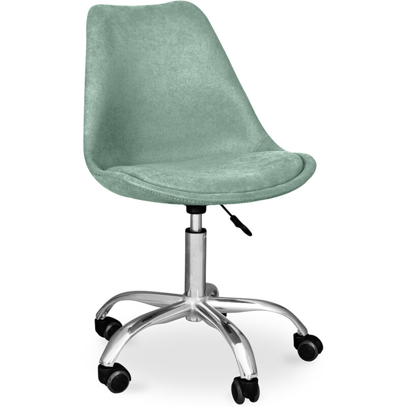foto del prodotto privatefloor sedia da scrivania con ruote imbottita tulip pastel blue
