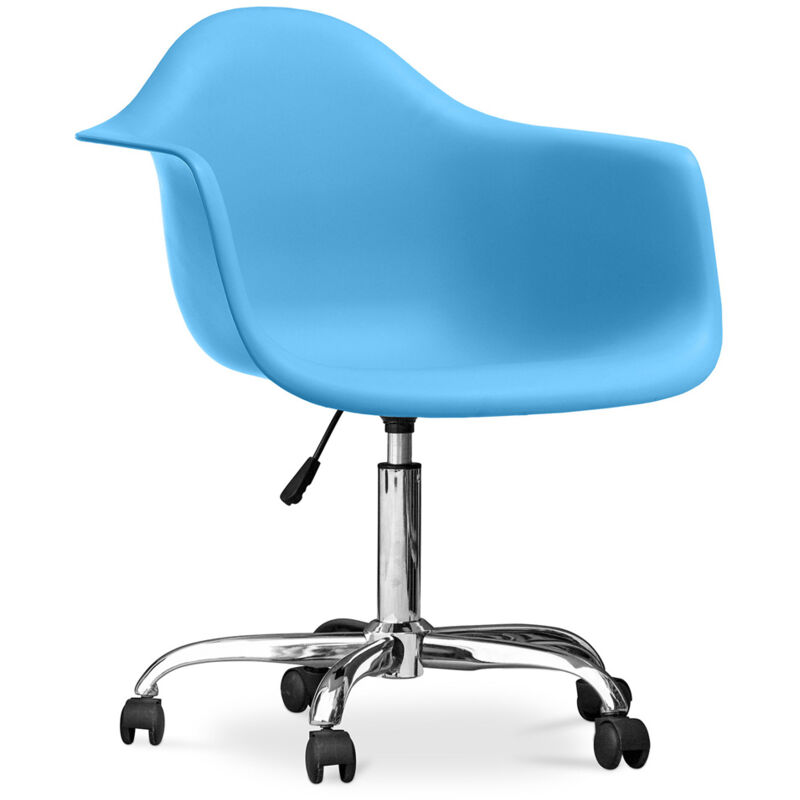 foto del prodotto privatefloor sedia da ufficio con braccioli sedia da scrivania con rotelle weston blu