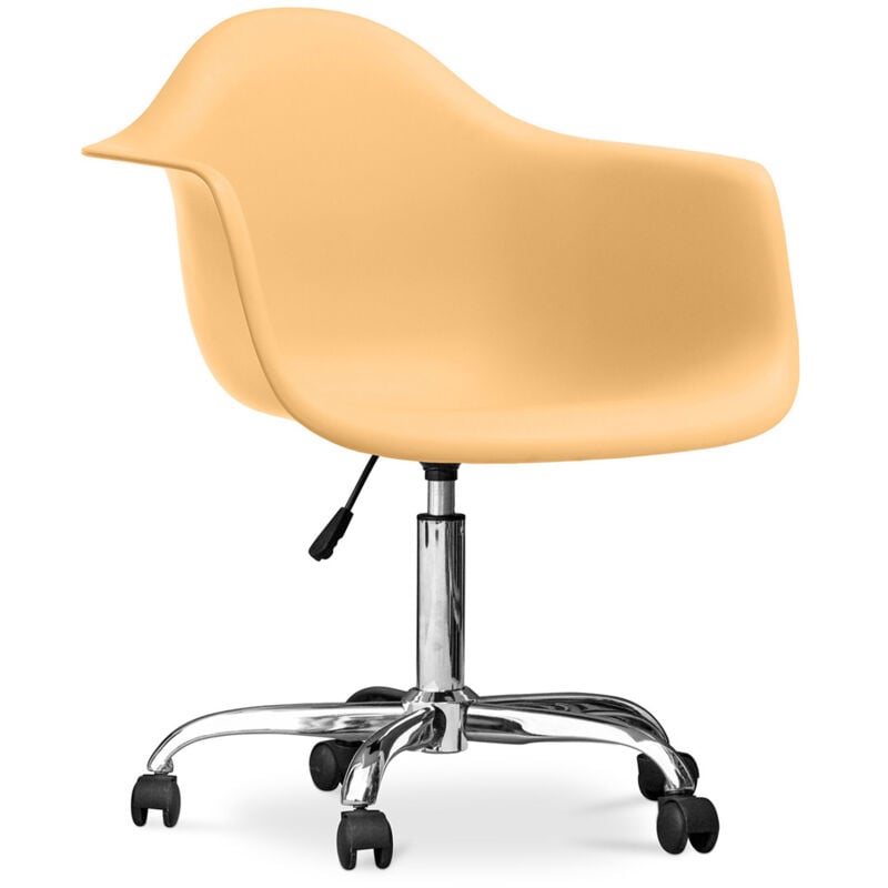 foto del prodotto privatefloor sedia da ufficio con braccioli sedia da scrivania con rotelle weston pastel orange