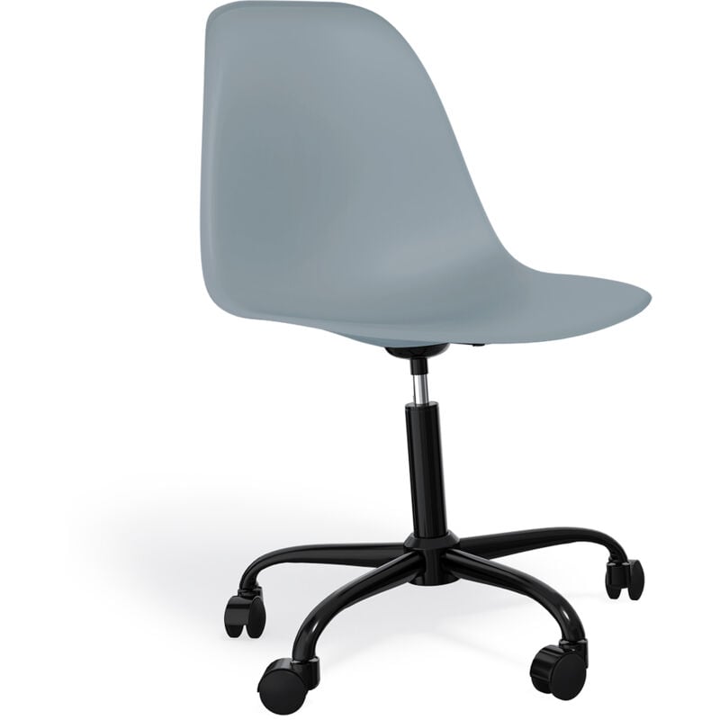 foto del prodotto privatefloor sedia da ufficio con braccioli sedia da scrivania con ruote struttura nera denisse grigio chiaro
