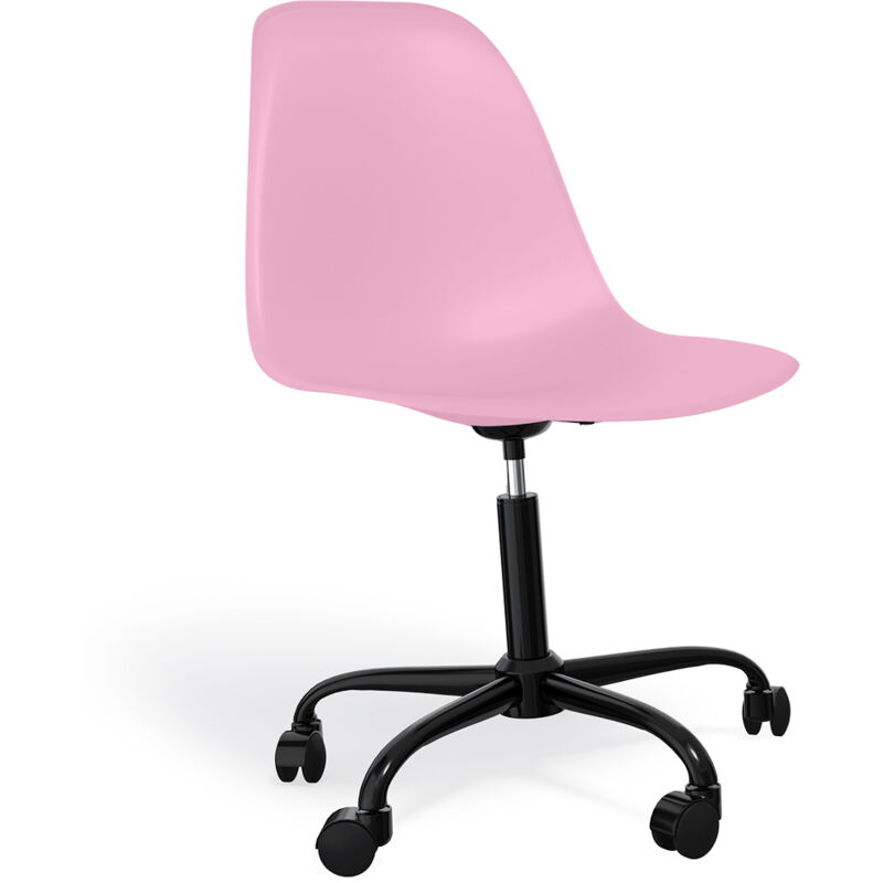 foto del prodotto privatefloor sedia da ufficio con braccioli sedia da scrivania con ruote struttura nera denisse pastel pink