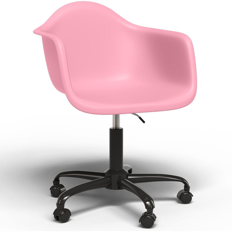 immagine 0 del prodotto privatefloor sedia da ufficio con braccioli sedia da scrivania con ruote struttura nera weston rosa