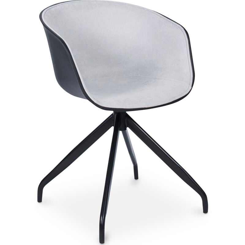 foto del prodotto privatefloor sedia da ufficio con braccioli sedia da scrivania di design nera jodie grigio chiaro