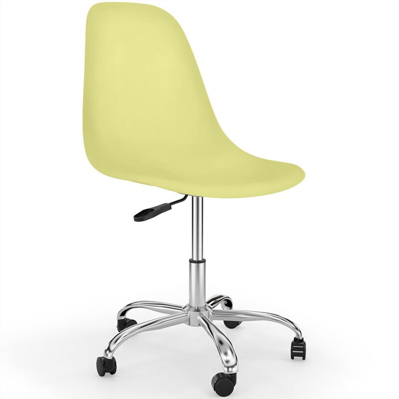 foto del prodotto privatefloor sedia da ufficio con rotelle sedia girevole da scrivania denisse pastel yellow