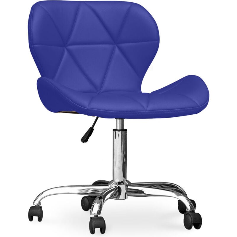 foto del prodotto privatefloor sedia da ufficio con ruote sedia da scrivania girevole rivestita in similpelle wito blu