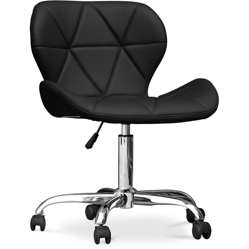 foto del prodotto privatefloor sedia da ufficio con ruote sedia da scrivania girevole rivestita in similpelle wito nero
