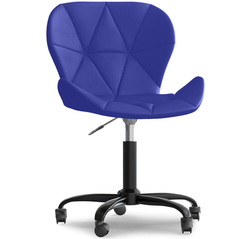 foto del prodotto privatefloor sedia da ufficio con ruote sedia girevole da scrivania rivestita in similpelle struttura nera wito blu