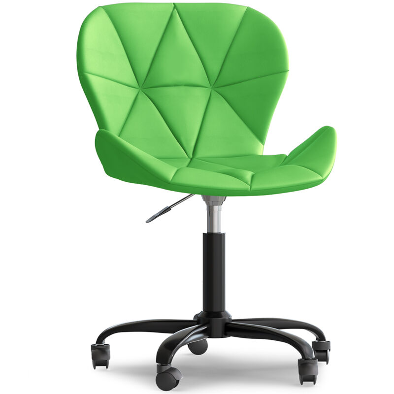 foto del prodotto privatefloor sedia da ufficio con ruote sedia girevole da scrivania rivestita in similpelle struttura nera wito verde