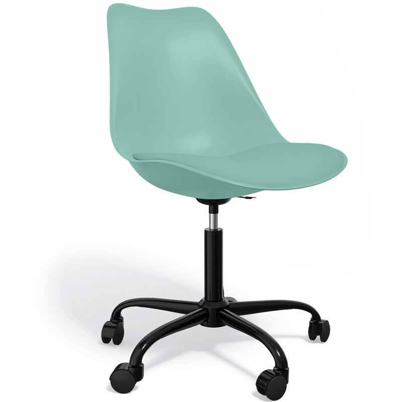 foto del prodotto privatefloor sedia da ufficio con ruote sedia girevole per scrivania struttura nera tulip pastel green