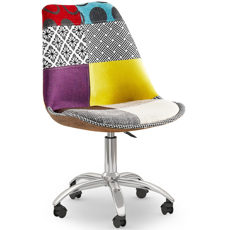 foto del prodotto privatefloor sedia da ufficio girevole tappezzeria patchwork ray multicolore