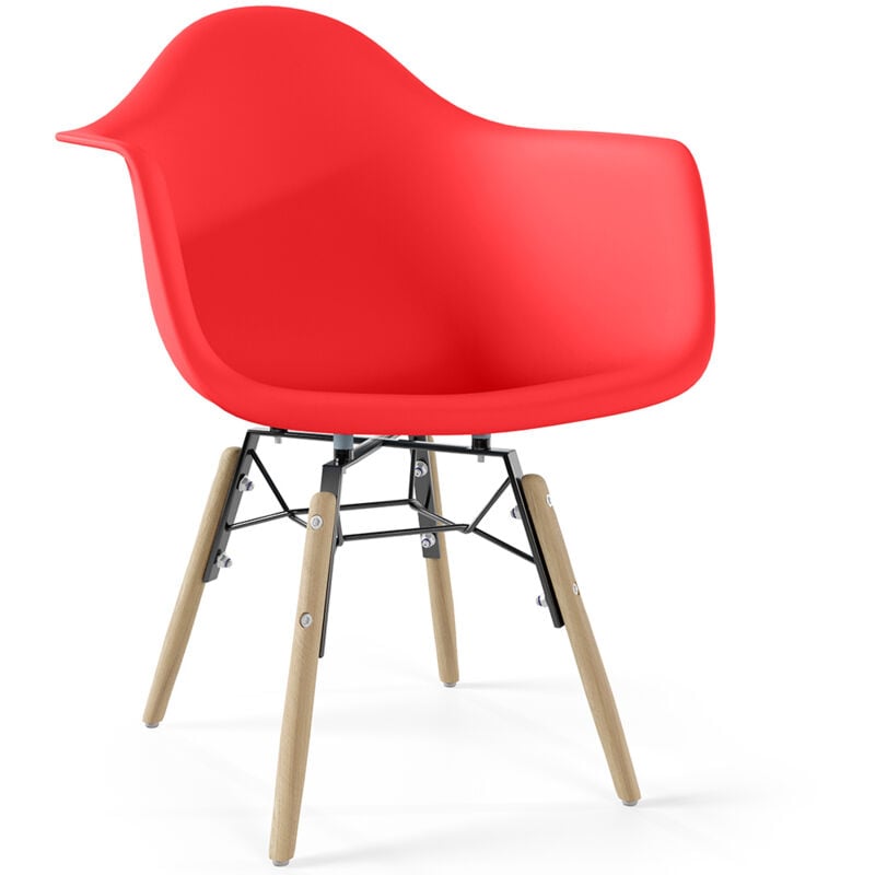 immagine 0 del prodotto privatefloor sedia per bambini design scandinavo gambe in legno nordika rosso
