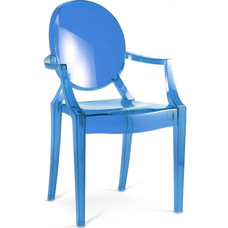 foto del prodotto privatefloor sedia per bambini sedia per bambini design trasparente louis xiv blu trasparente