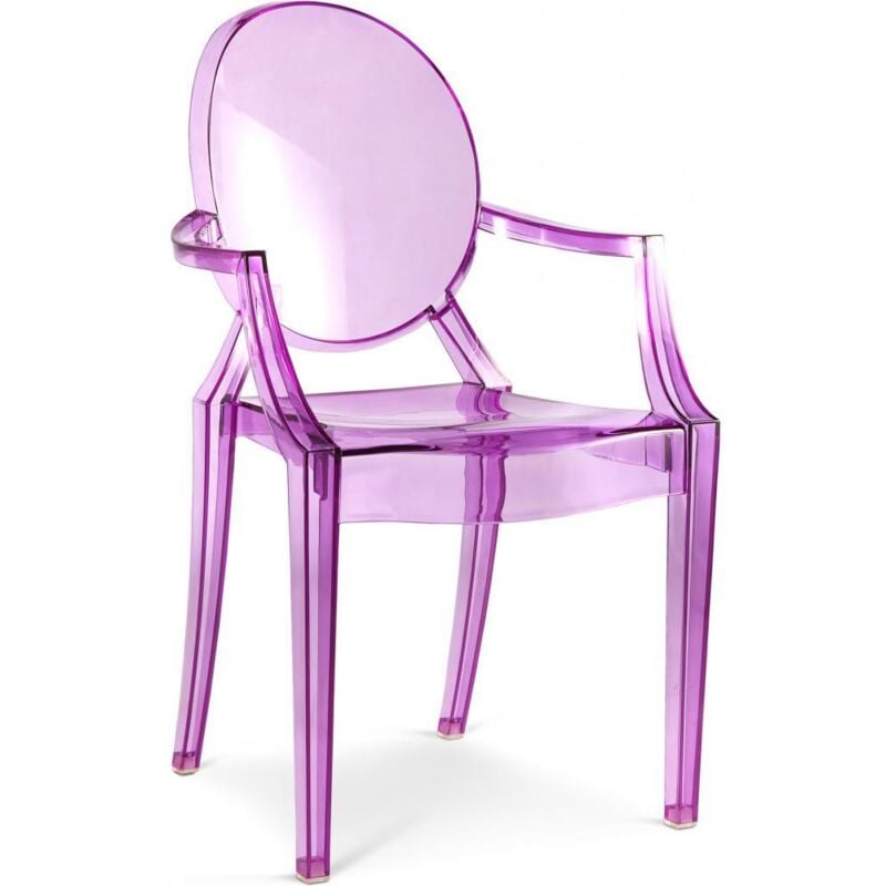 foto del prodotto privatefloor sedia per bambini sedia per bambini design trasparente louis xiv viola trasparente