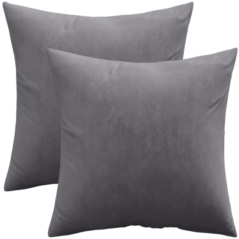 foto del prodotto privatefloor - set di 2 cuscini in velluto - copertura e imbottitura - mesmal grigio scuro