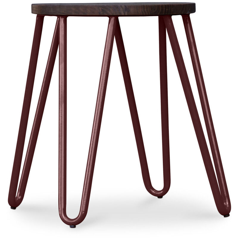 foto del prodotto privatefloor sgabello hairpin 42cm legno scuro e metallo bronzo