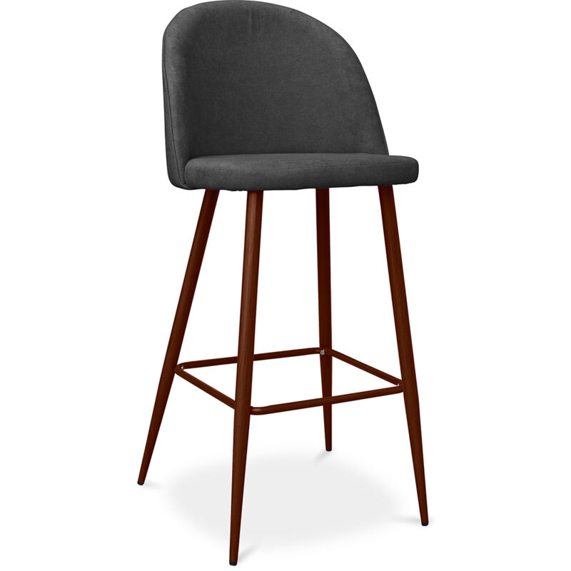 foto del prodotto privatefloor sgabello imbottito in tessuto design scandinavo 76cm evelyne grigio scuro