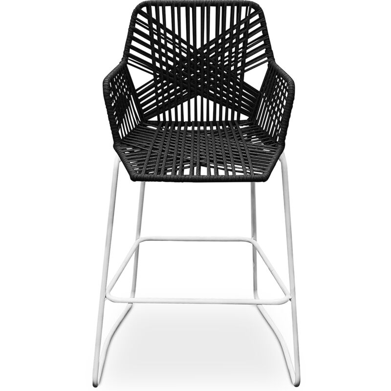 foto del prodotto privatefloor sgabello in rattan boho bali design 75 cm tale nero