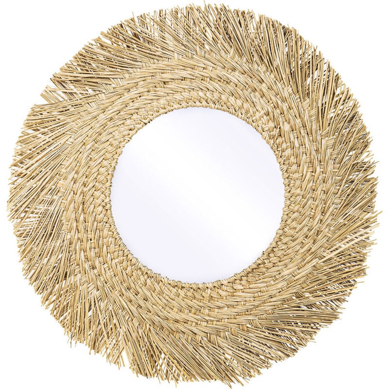 foto del prodotto privatefloor specchio da parete rotondo boho bali 60 cm rewu legno naturale