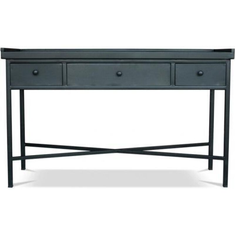 foto del prodotto privatefloor tavolo console vintage industriale 3 cassetti acciaio nero