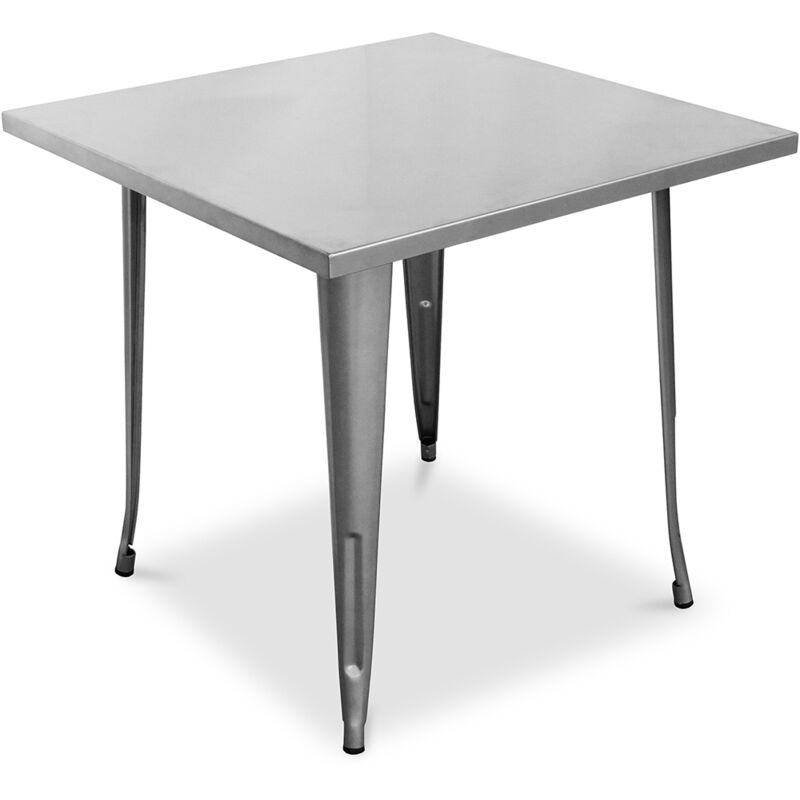 foto del prodotto privatefloor tavolo da pranzo quadrato stile industriale stylix acciaio