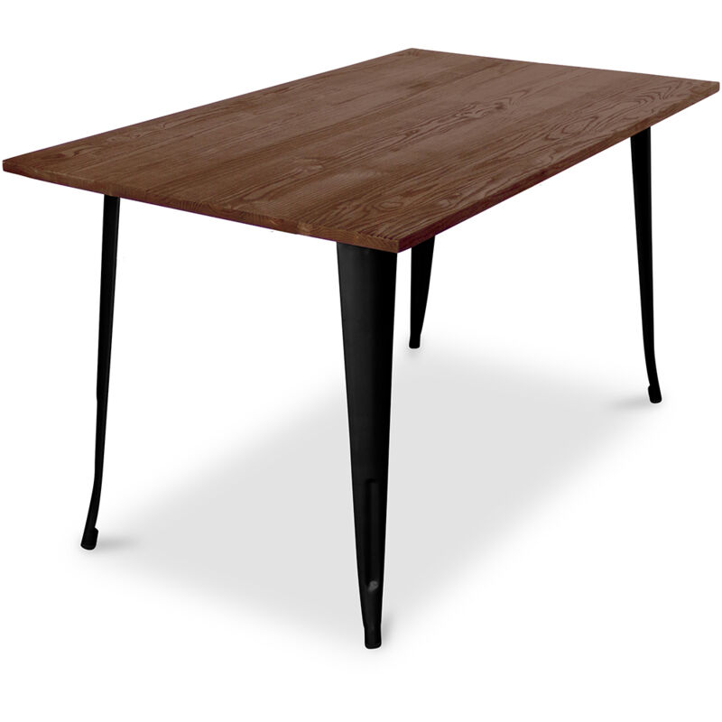 foto del prodotto privatefloor tavolo da pranzo rettangolare industriale legno tawny nero