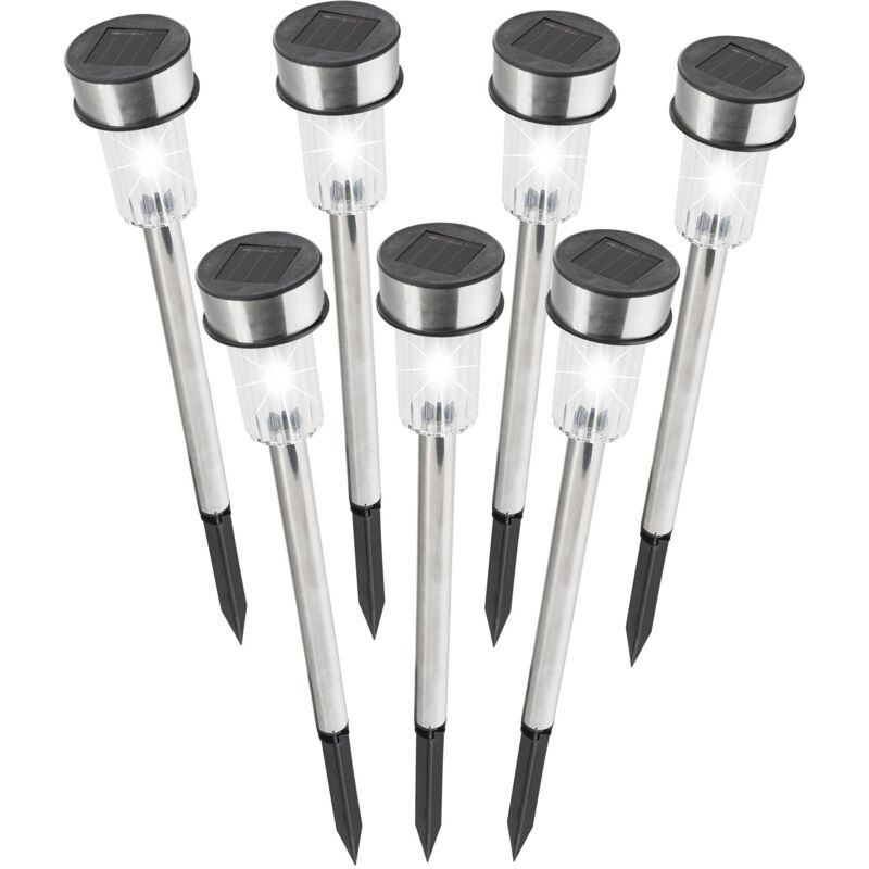 foto del prodotto pro garden palo solare in acciaio inox 7 pz h.36cm