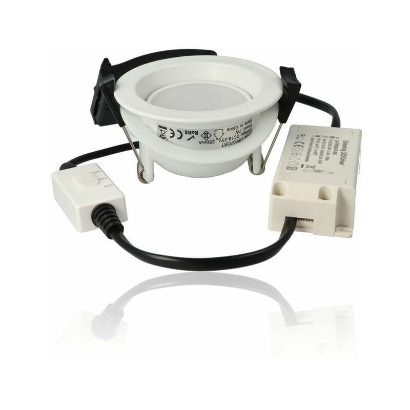 foto del prodotto pro led int8 faretto led rotondo da incasso diam.85mm, orientabile, 7w, 220vac, con regolazione temperatura luce calda naturale fredda 