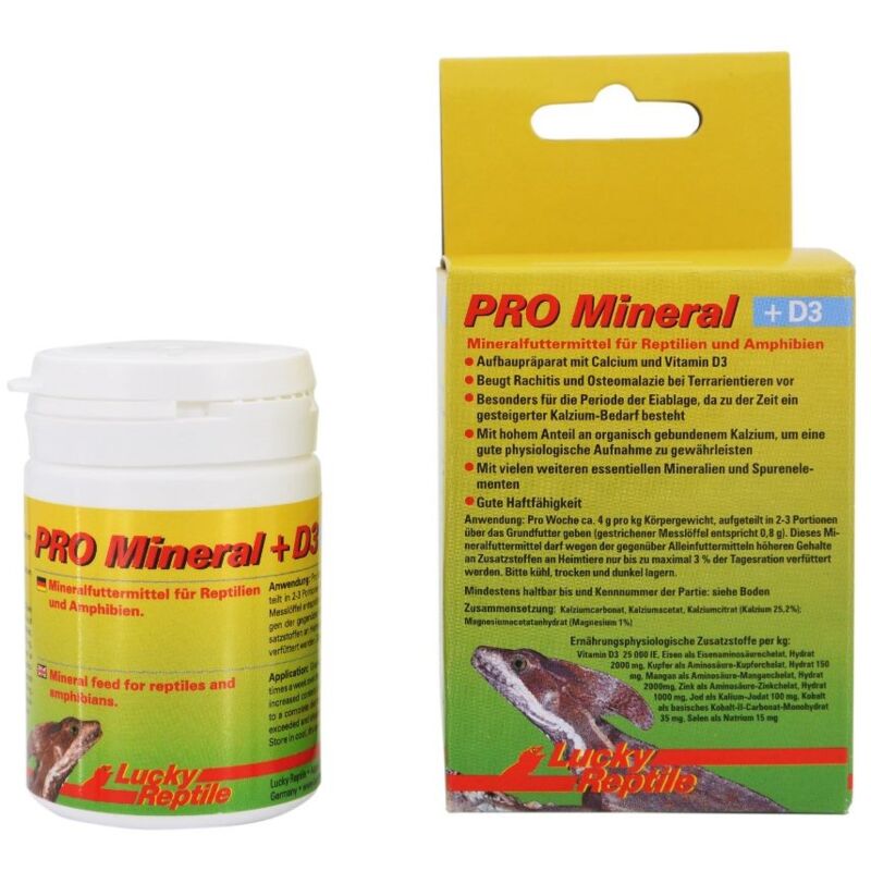 foto del prodotto pro mineral d3 60gr integratore minerale con vitamina d3 lucky reptile