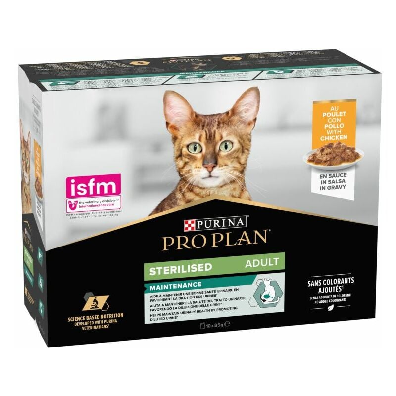 foto del prodotto pro plan gatto sterilizzato 10 x 85g pollo in salsa