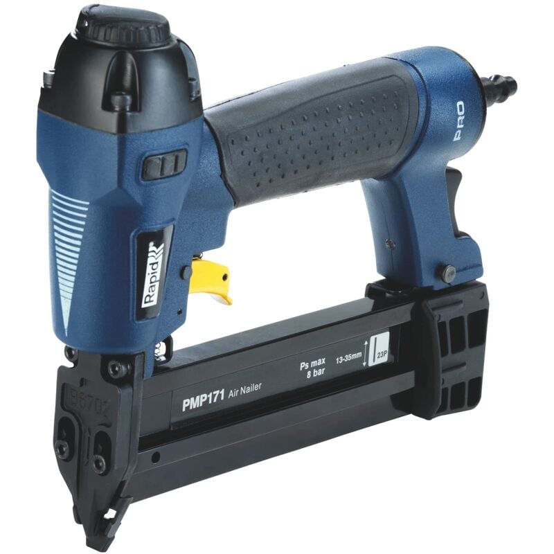 foto del prodotto pro pmp171 spillatrice pneumatica per spilli n 23, impugnatura ergonomica, scarico dellaria regolabile, include valigetta per il trasporto e 500