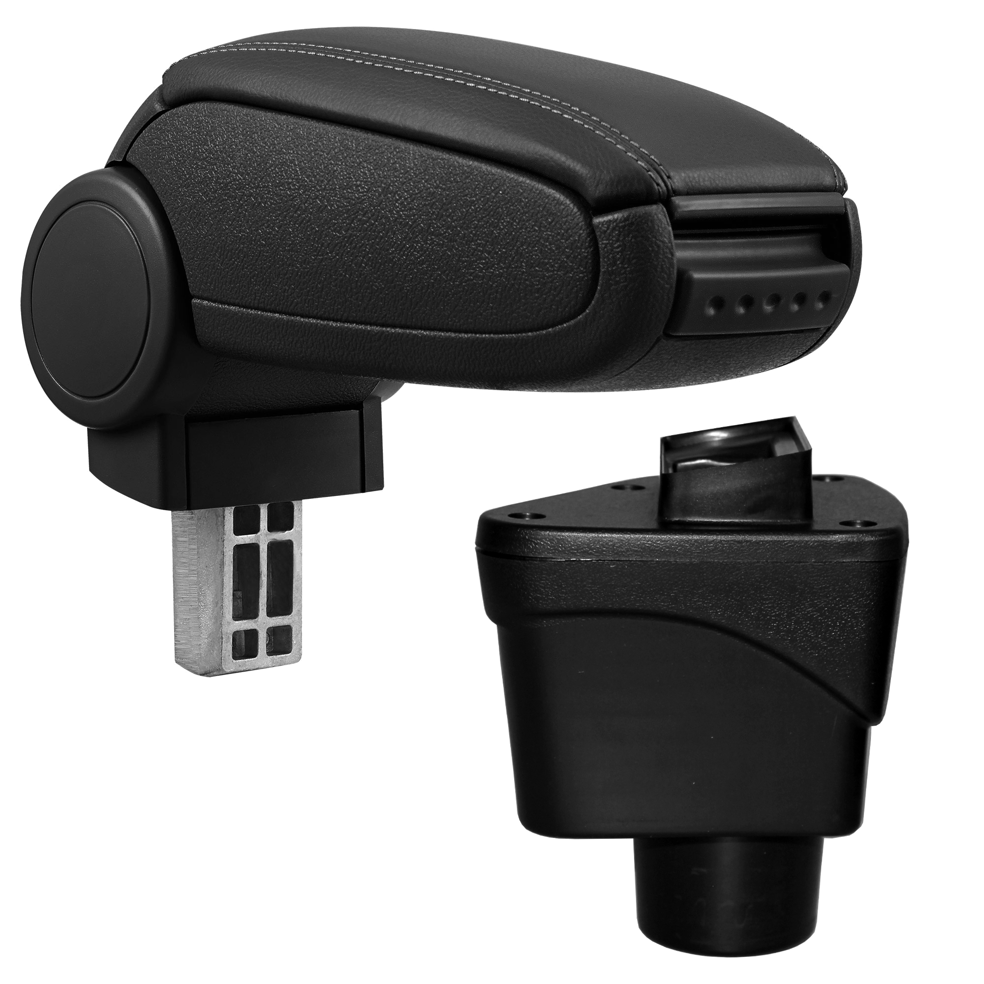 foto del prodotto pro.tec bracciolo centrale per ford ecosport ii 2012-2018 - rivestimento in similpelle nero con cuciture nere - con