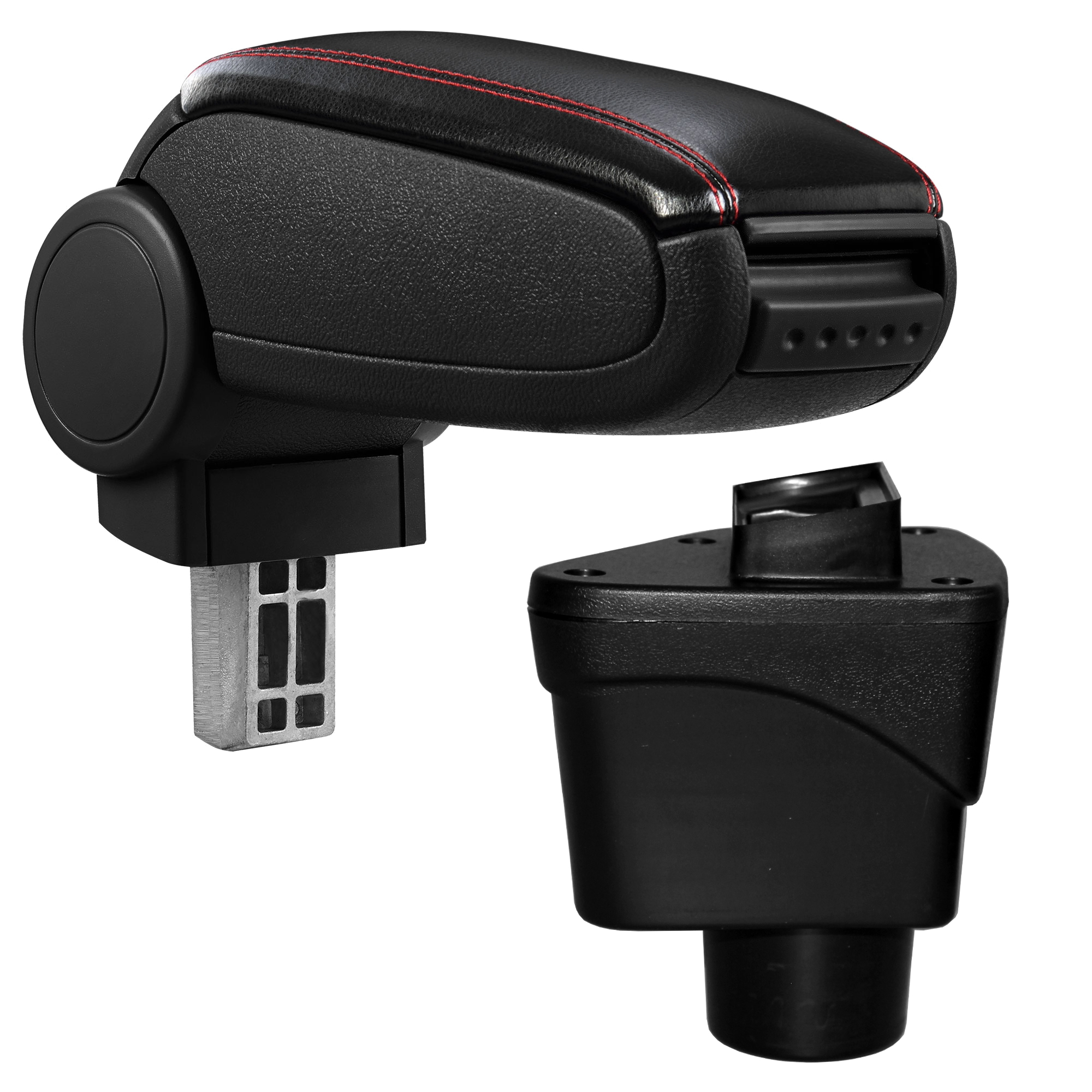 foto del prodotto pro.tec bracciolo centrale per ford ecosport ii 2012-2018 - rivestimento in similpelle nero con cuciture rosse - con