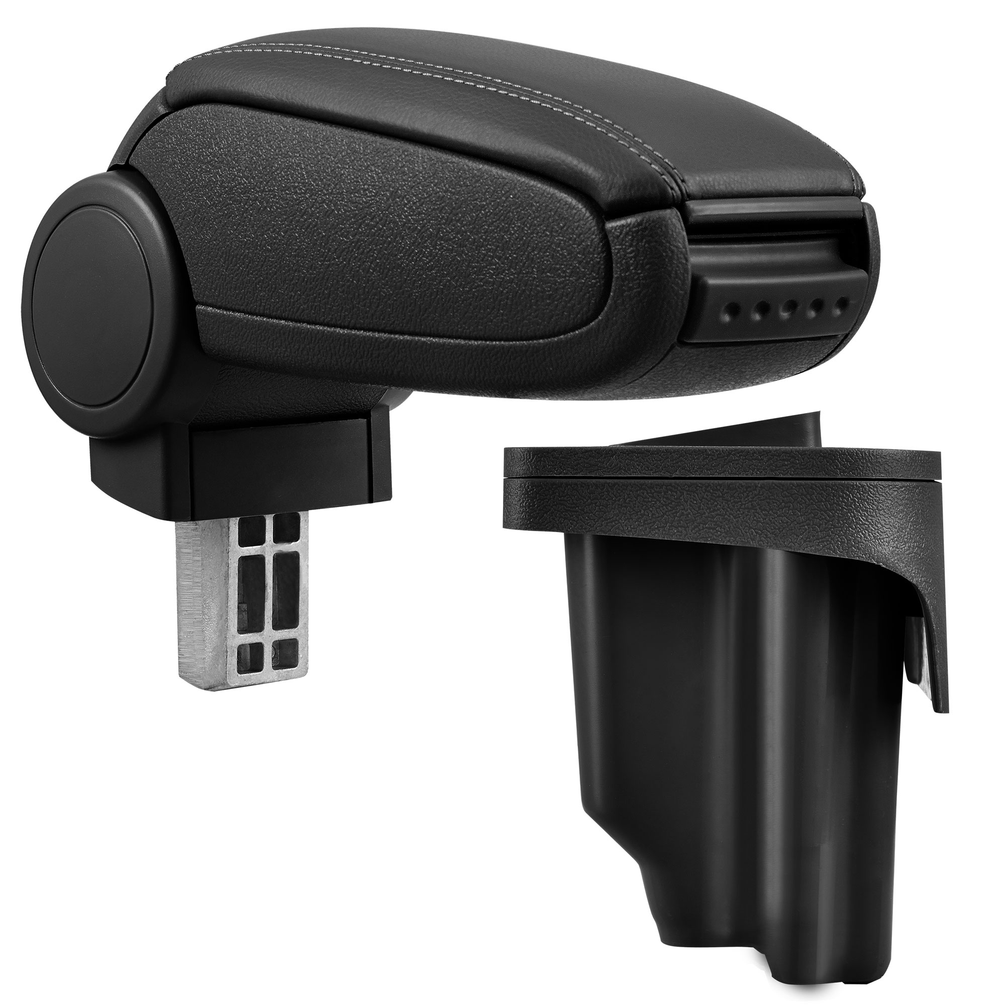 foto del prodotto pro.tec bracciolo centrale - poggiabraccio con vano portaoggetti - imbottito - in similpelle - nero - bmw e46