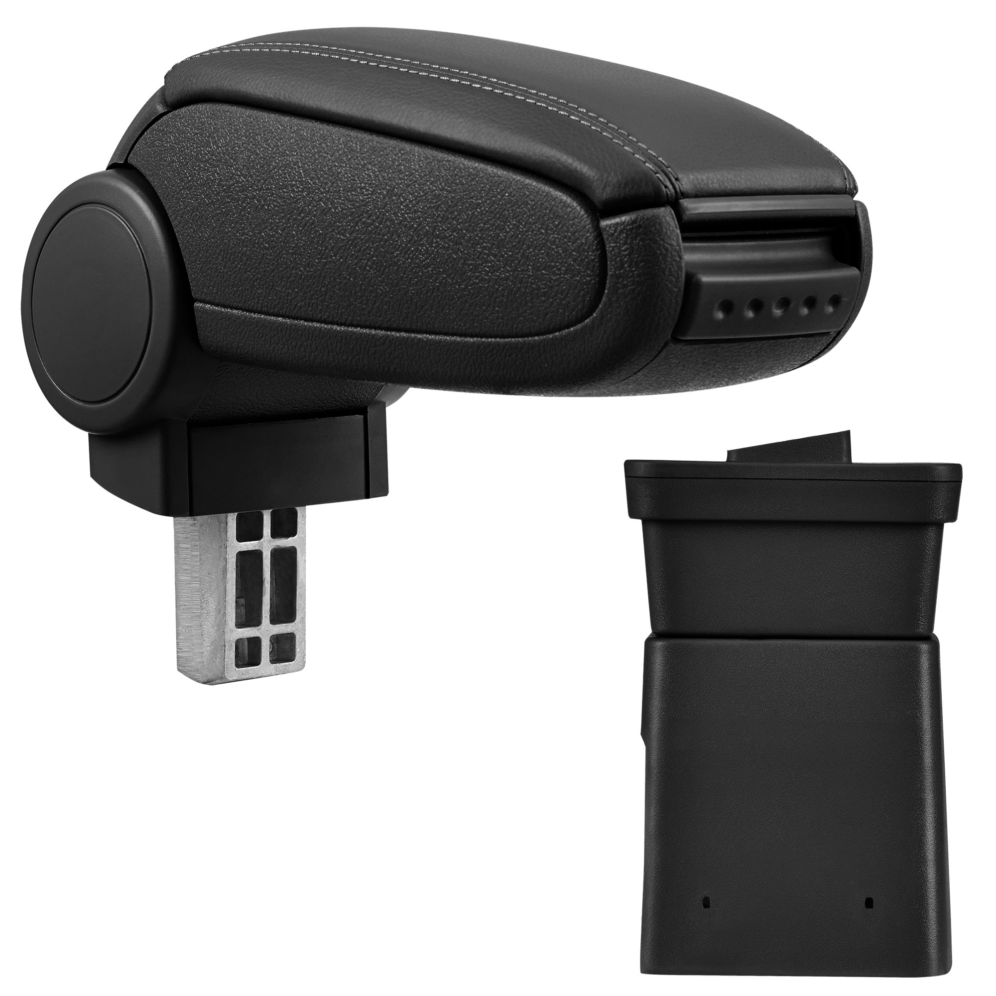 foto del prodotto pro.tec bracciolo centrale - poggiabraccio con vano portaoggetti - imbottito - in similpelle - nero - dacia logan e