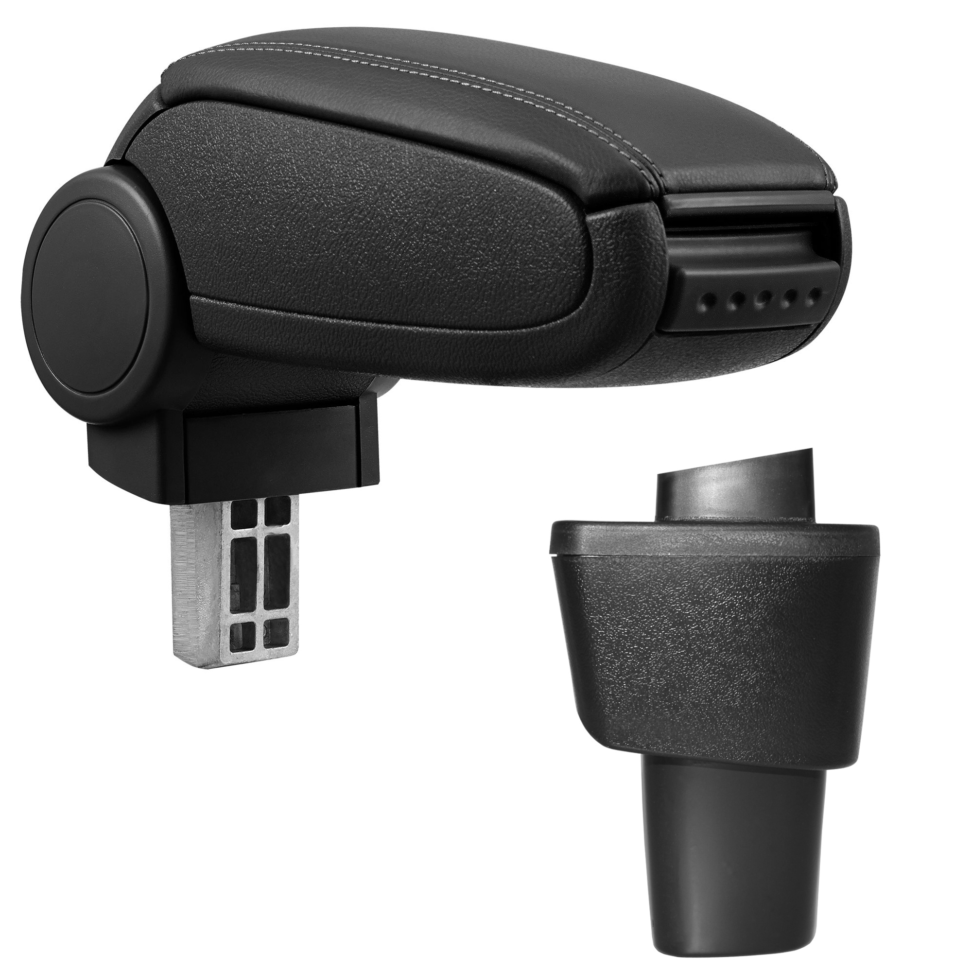 foto del prodotto pro.tec bracciolo centrale - poggiabraccio con vano portaoggetti - imbottito - in similpelle - nero - hyundai i10 ii