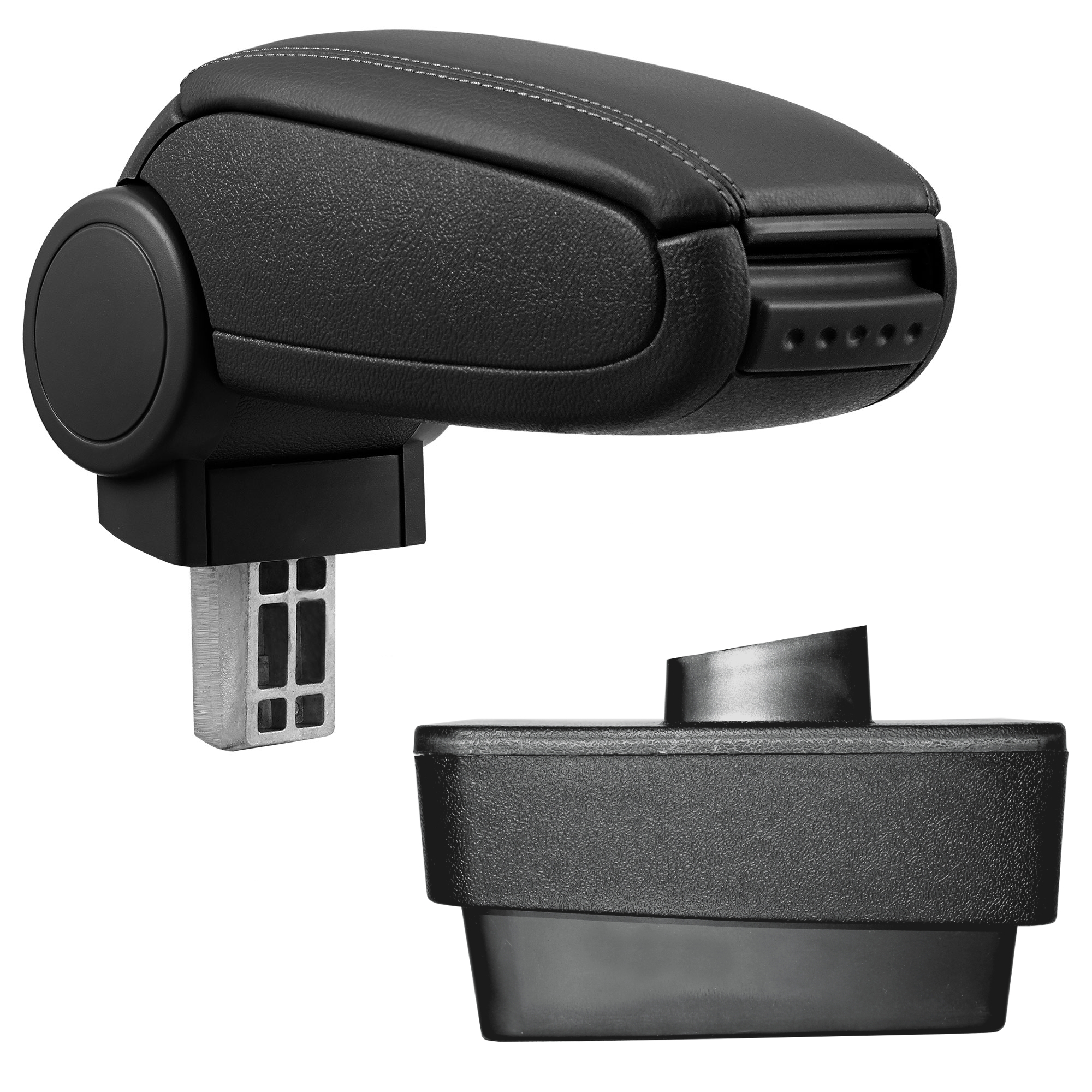 foto del prodotto pro.tec bracciolo centrale - poggiabraccio con vano portaoggetti - imbottito - in similpelle - nero - koda fabia iii