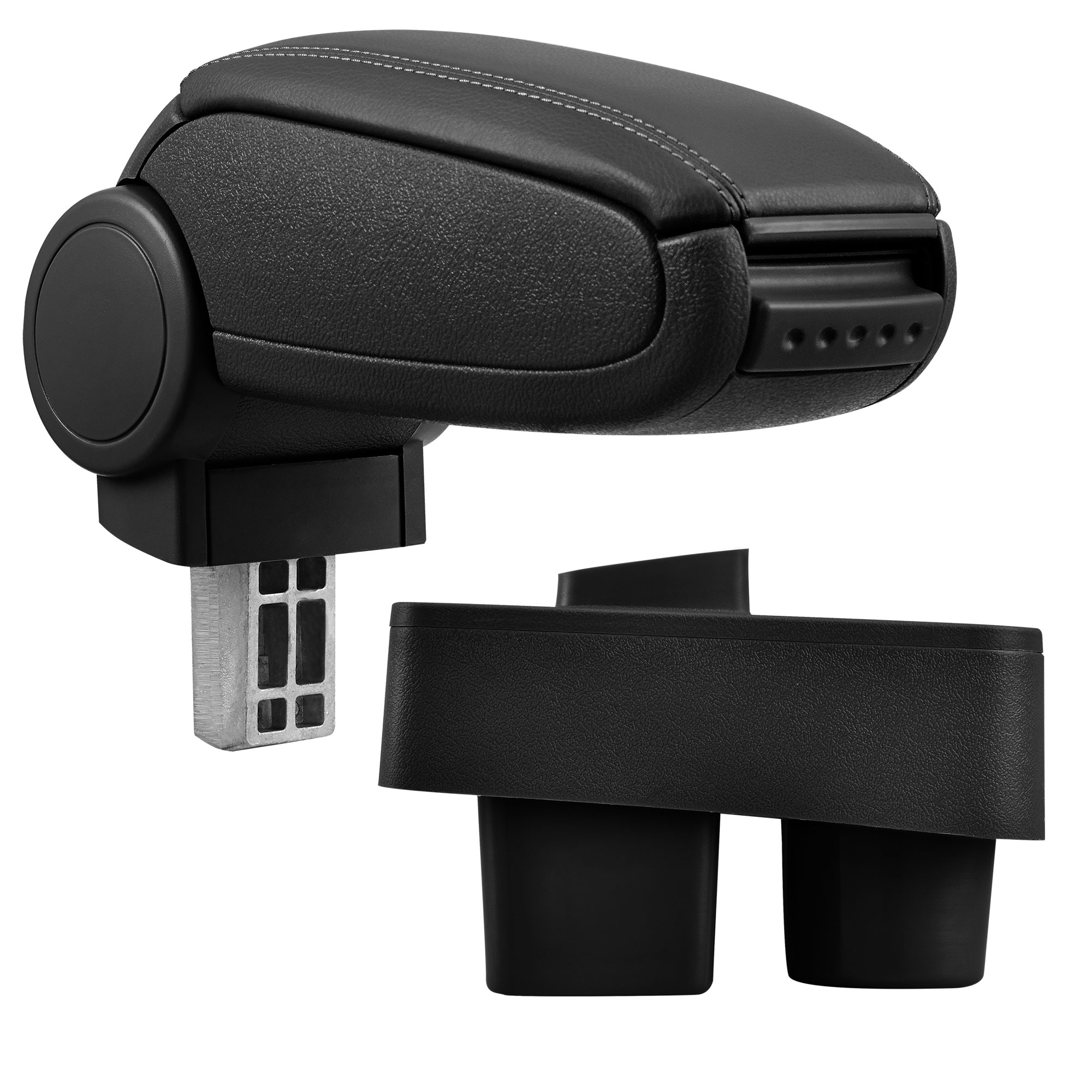 foto del prodotto pro.tec bracciolo centrale - poggiabraccio con vano portaoggetti - imbottito - in similpelle - nero - skoda roomster /