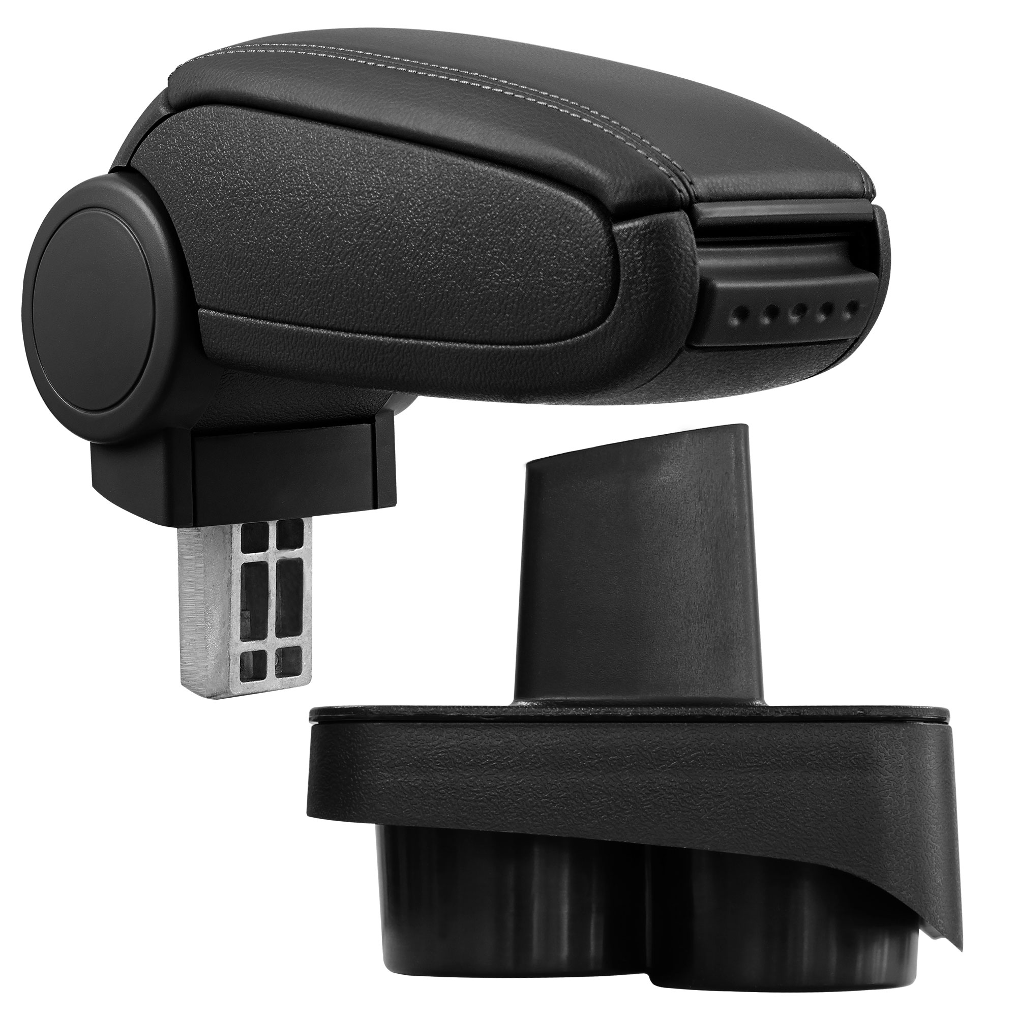 foto del prodotto pro.tec bracciolo centrale - poggiabraccio con vano portaoggetti - imbottito - in similpelle - nero - vw polo 9n / 9n2