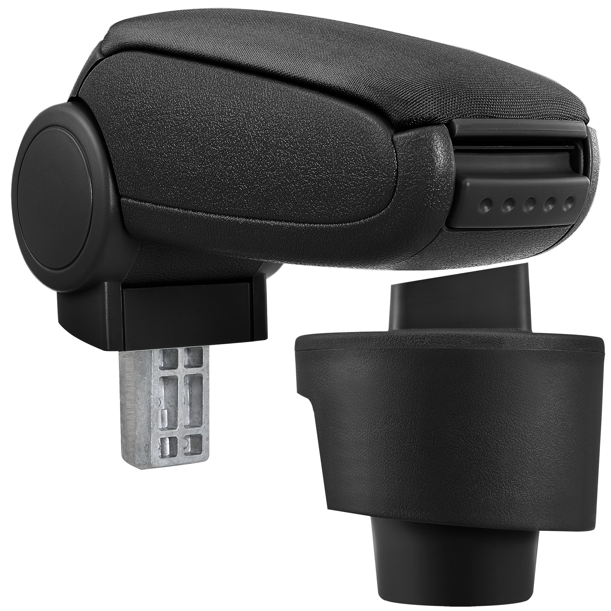 foto del prodotto pro.tec bracciolo centrale - poggiabraccio con vano portaoggetti - imbottito - in tessuto - nero - seat ibiza 6j